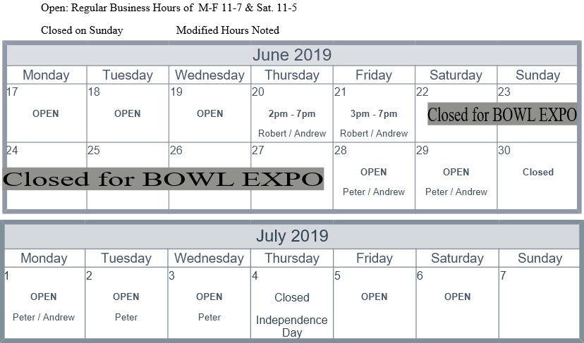 bowl calendar